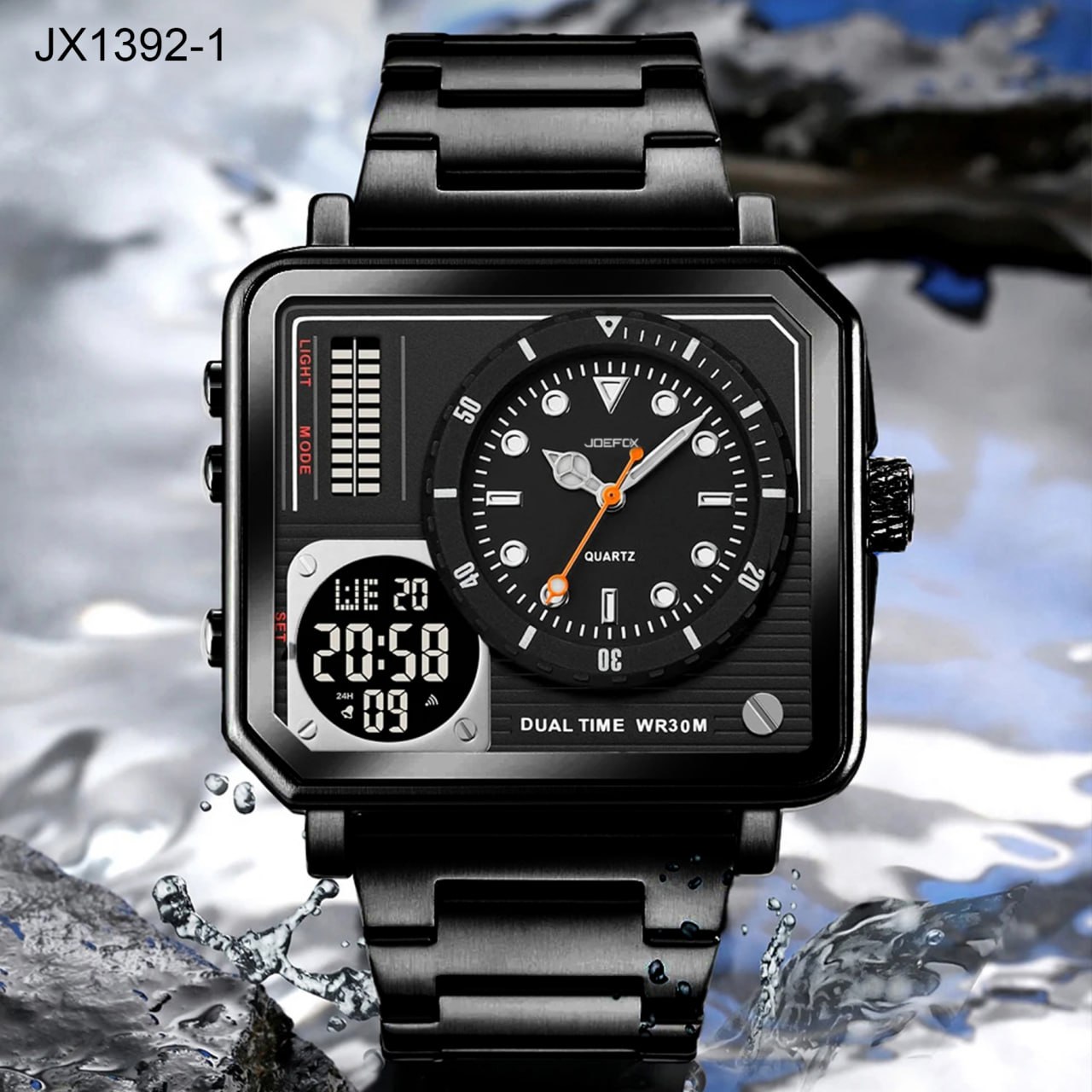 Miniatura 2 de JX1392-1 NEGRO JOEFOX METALICO RELOJ